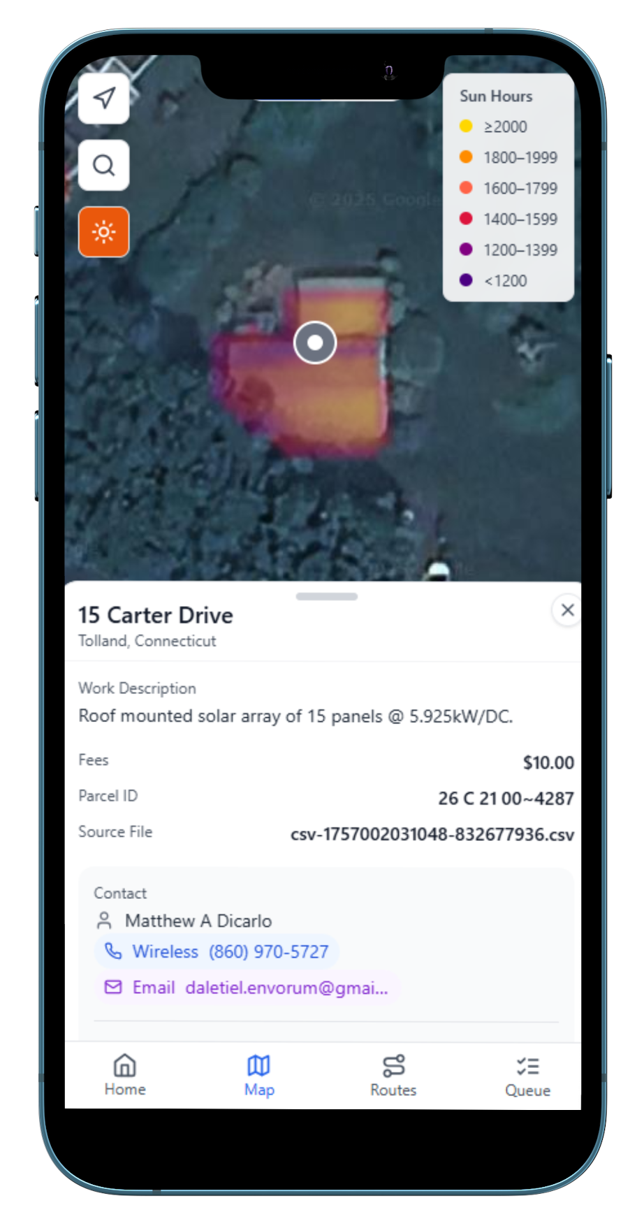 Complete Homeowner Profiles showing contact information and property details