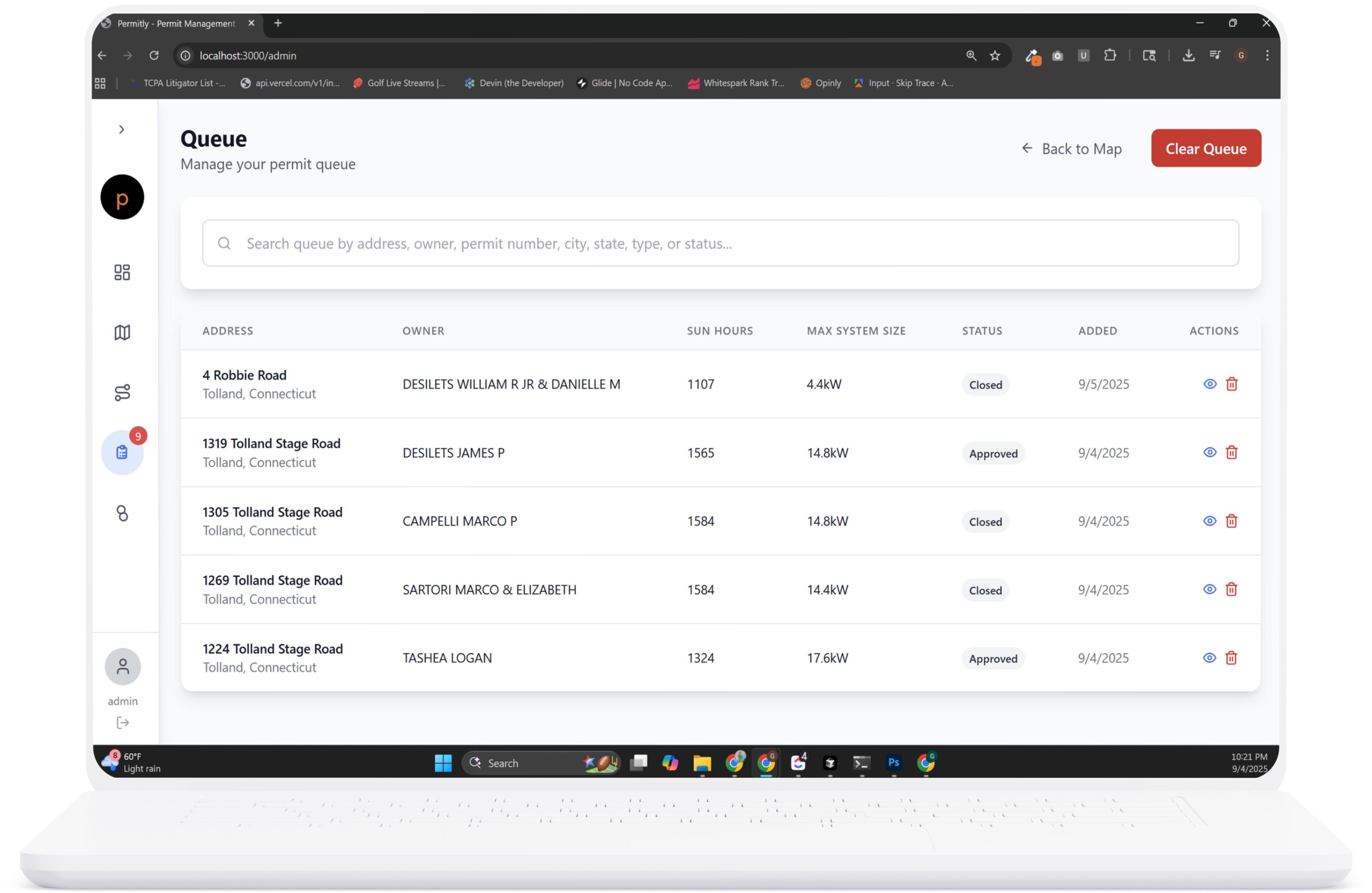 Smart Queue Management showing lead management interface